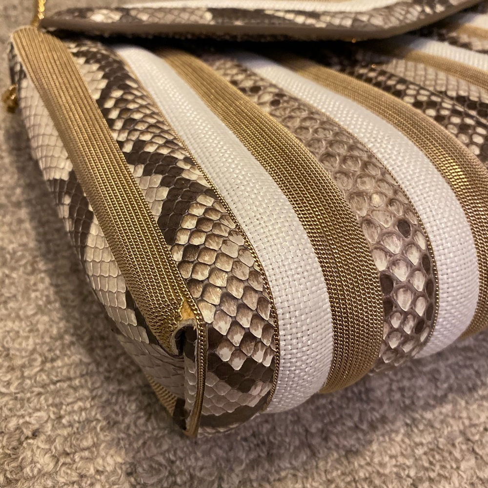 Salvatore Ferragamo Python And Chain Shoulder Bag - image 2